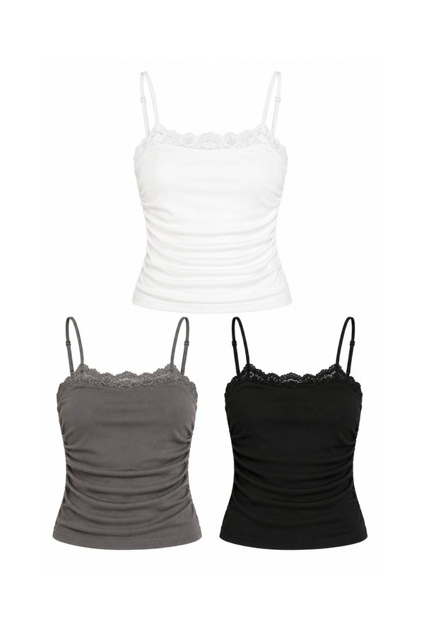 *PREORDER* (BARE/TENCEL) Momi Lace Trimming Top