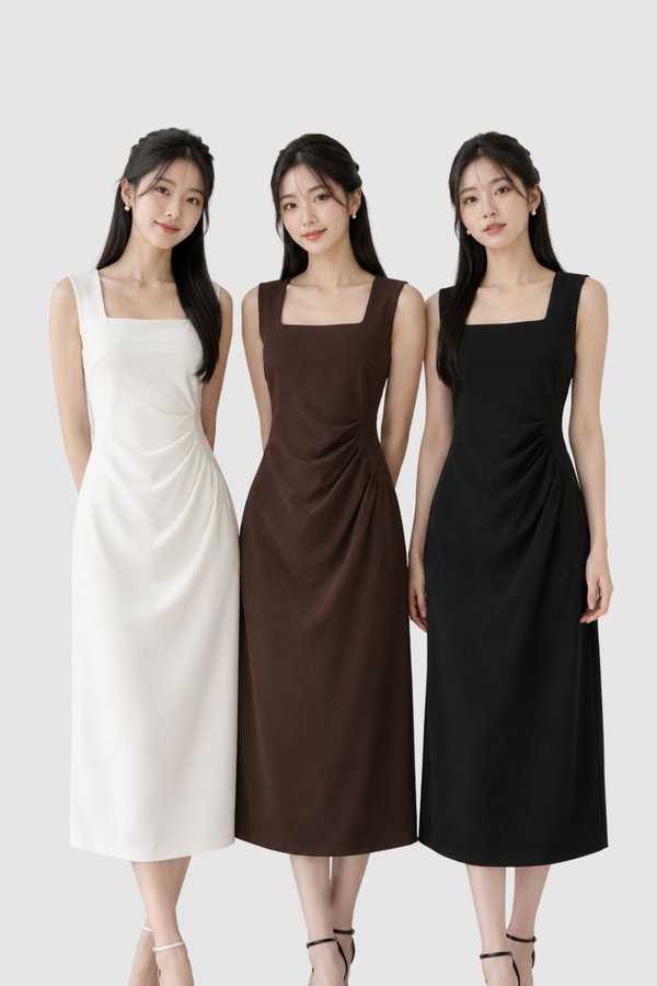 *PREORDER* Emery V2 Ruched Midi Dress
