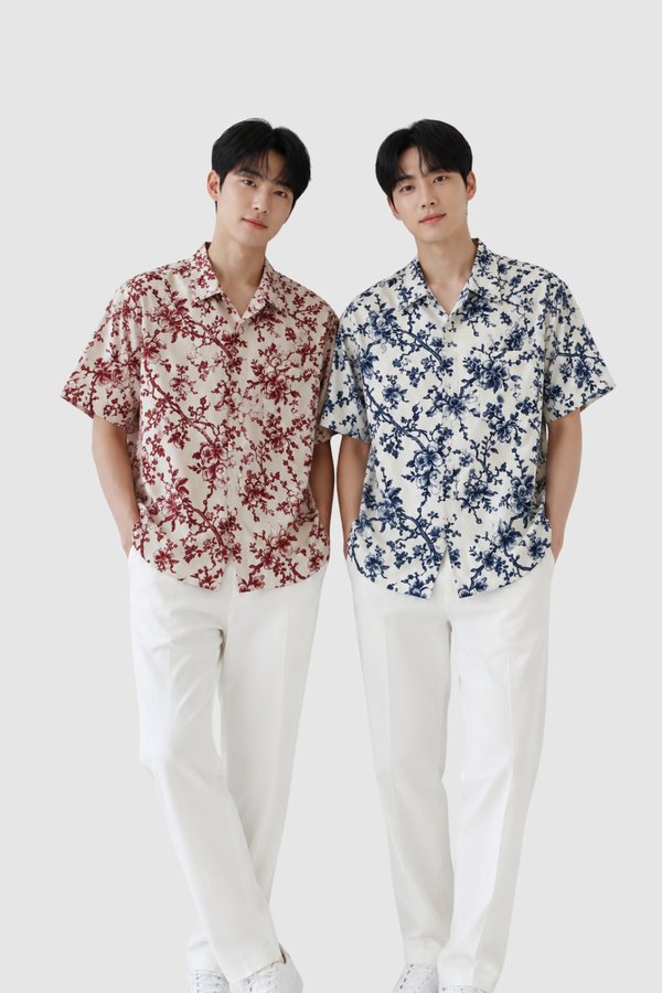 (MIKAYLA MEN) NICOLECHOWWW X MIKAYLA In Full Bloom Printed Sleeve Shirt