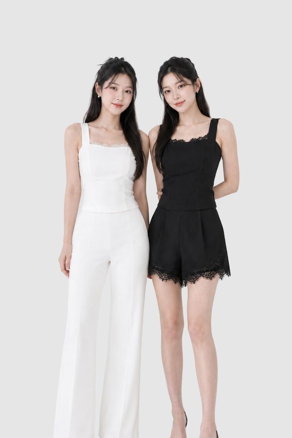 *PREORDER* Lexie Lace Neckline Sleeveless Top