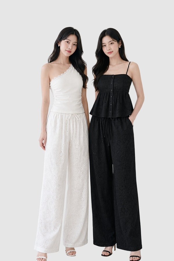 *PETITE* Lilo Eyelet Cotton Lounge Pants