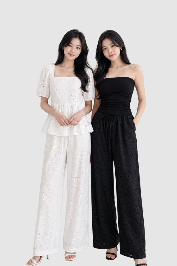 *REGULAR* Lilo Eyelet Cotton Lounge Pants