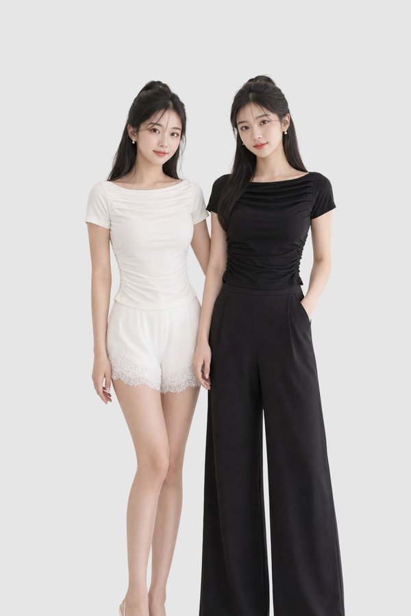 (BARE/TENCEL) Lio Ruched Sleeve Top