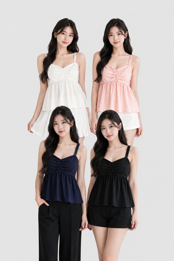 (BARE/TENCEL) Lumi Babydoll Sleeveless Top