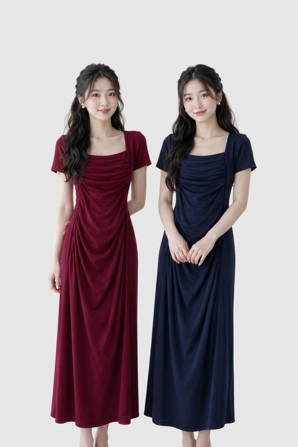 (PREMIUM/BARE) Mello V2 Ruched Midi Dress
