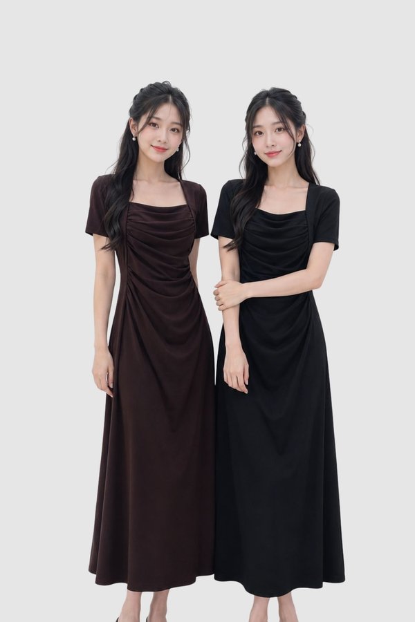 (PREMIUM/BARE) Mello V2 Ruched Midi Dress
