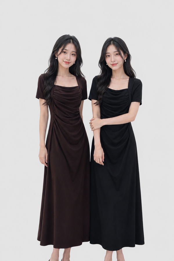 (PREMIUM/BARE) Mello V2 Ruched Midi Dress