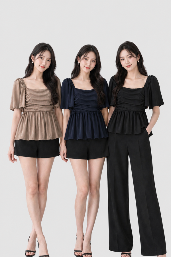 (BARE/TENCEL) Soni Babydoll Sleeve Top
