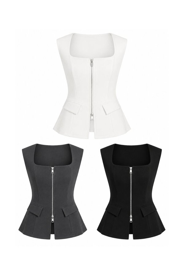 *PREORDER* (STATEMENT LUXE) Stacey Double Zip Top