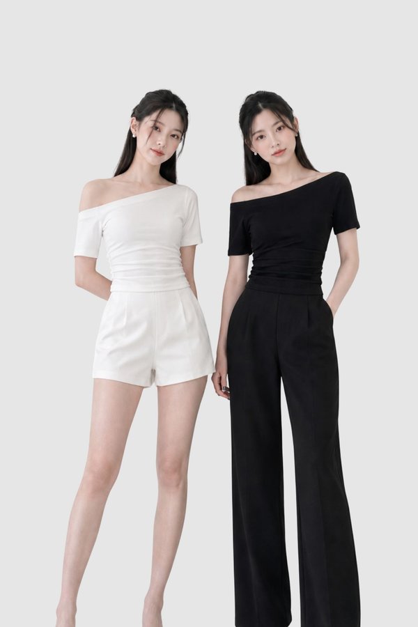 *PREORDER* (BARE/TENCEL) Tara Asymmetrical Ruched Top