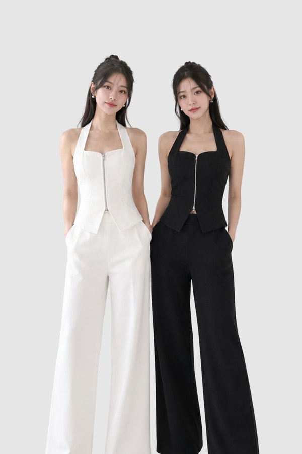 *PREORDER* (STATEMENT LUXE) Tracy Double Zip Halter Top