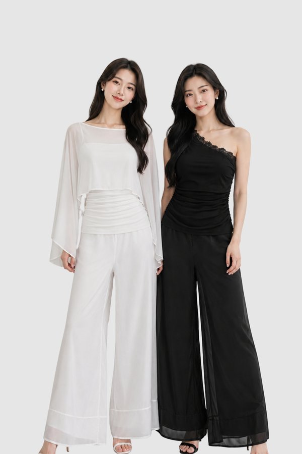 *PETITE* Velia V2 Soft Organza Wide Leg Pants