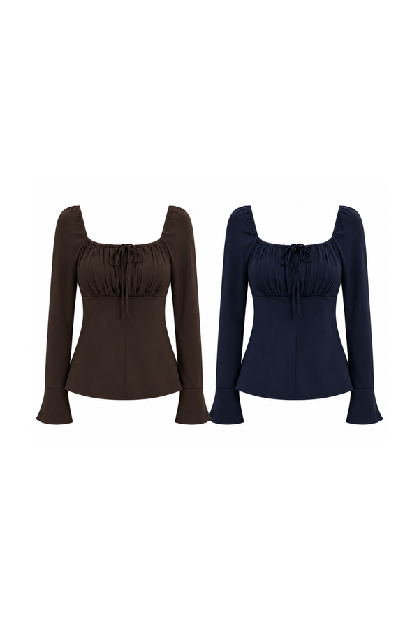 Vina Ruched Long Sleeve Top