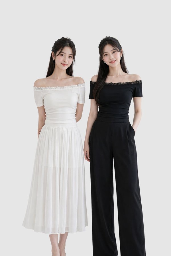 *PREORDER* (BARE/TENCEL) Zara Lace Trimming Sleeve Top