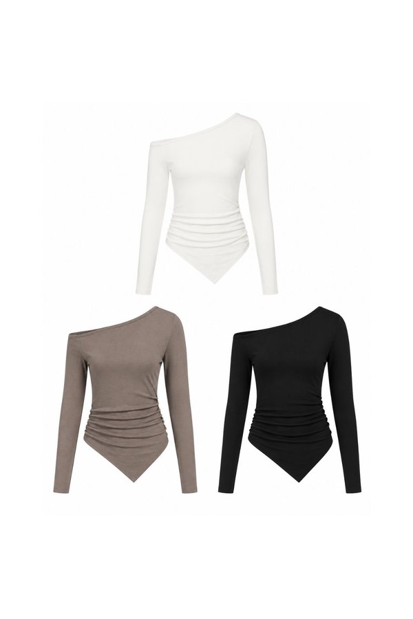 (BARE/TENCEL) Ariel Side Slit Long Sleeve Top