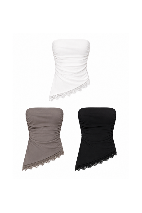 *PREORDER* (BARE/TENCEL) Arielle Lace Ruched Top