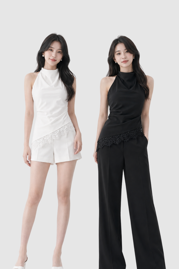 *PREORDER* Camille Lace Drape Top