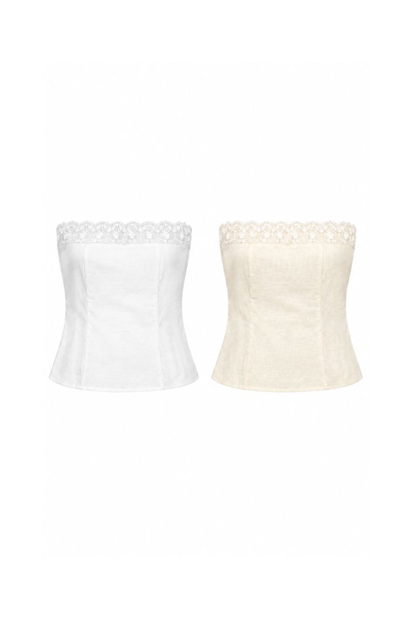 *PREORDER* Covey Lace Trimming Linen Top