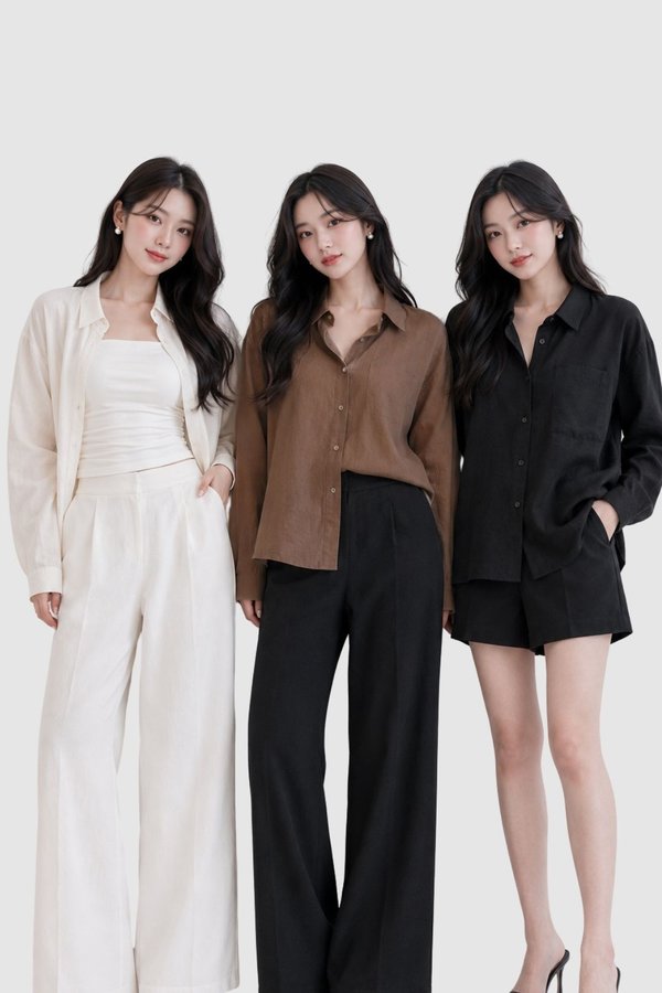 *PREORDER* Elin Button Long Sleeve Linen Shirt
