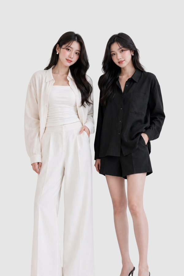 *PREORDER* Elin Button Long Sleeve Linen Shirt