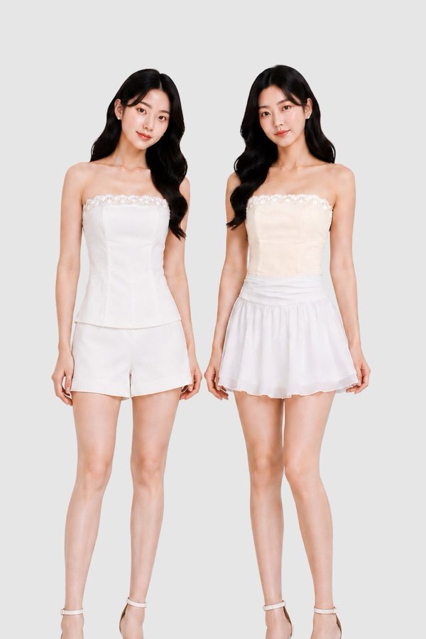 *PREORDER* Covey Lace Trimming Linen Top