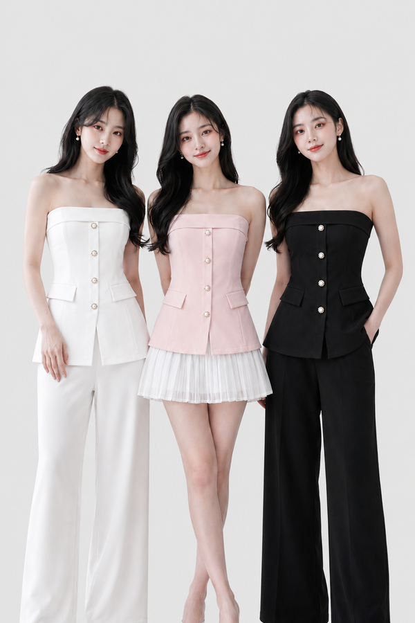 *PREORDER* Jovi Pearl Button Long Line Top