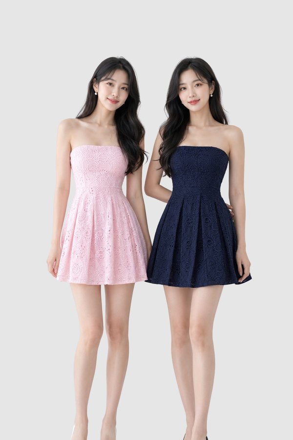 Isla Eyelet Cotton Mini Dress