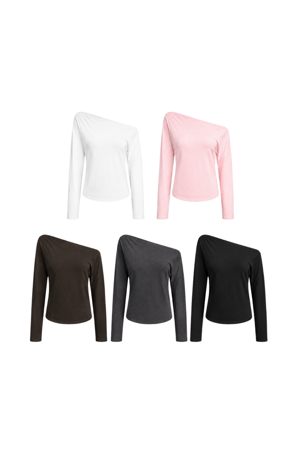 (BARE/TENCEL) Mel Off Shoulder Long Sleeve Top