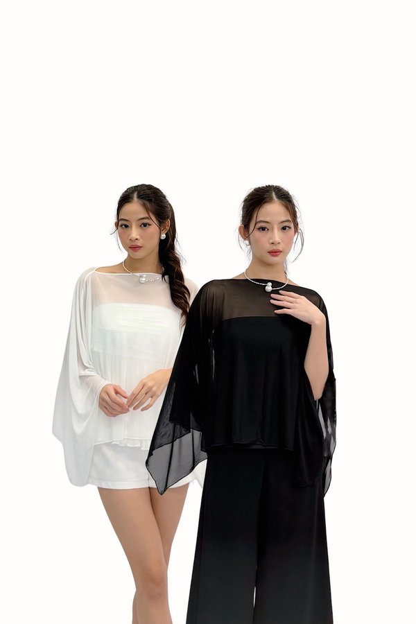 Vini Confidence Mesh Veil in White & Black