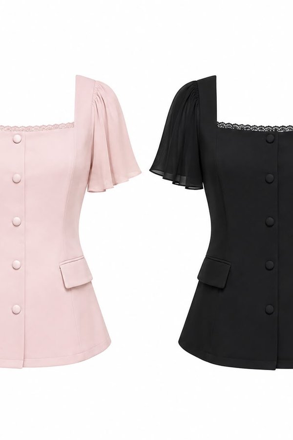 *PREORDER* Juna Faux Button Top with Sleeve