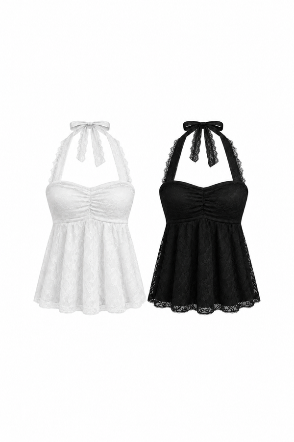 *PREORDER* Belle Babydoll Lace Halter Top