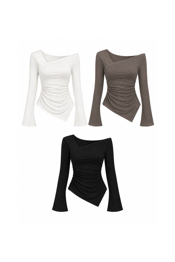 *PREORDER* (BARE/TENCEL) Gail Asymmetrical Ruched Top