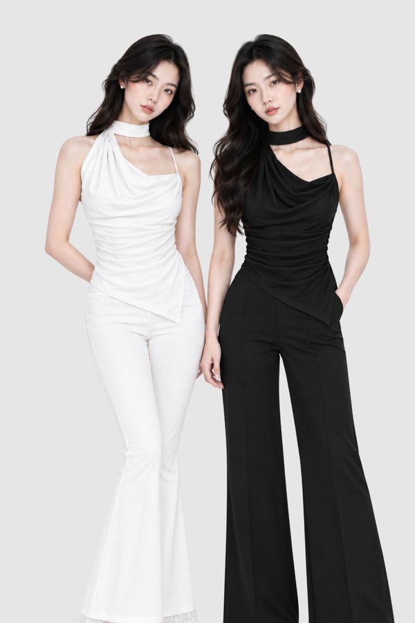 *PREORDER* Glyn Asymmetrical Drape Ruched Top