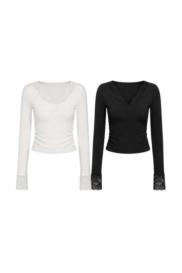 *PREORDER* (BARE/TENCEL) Liz Long Sleeve Lace Top