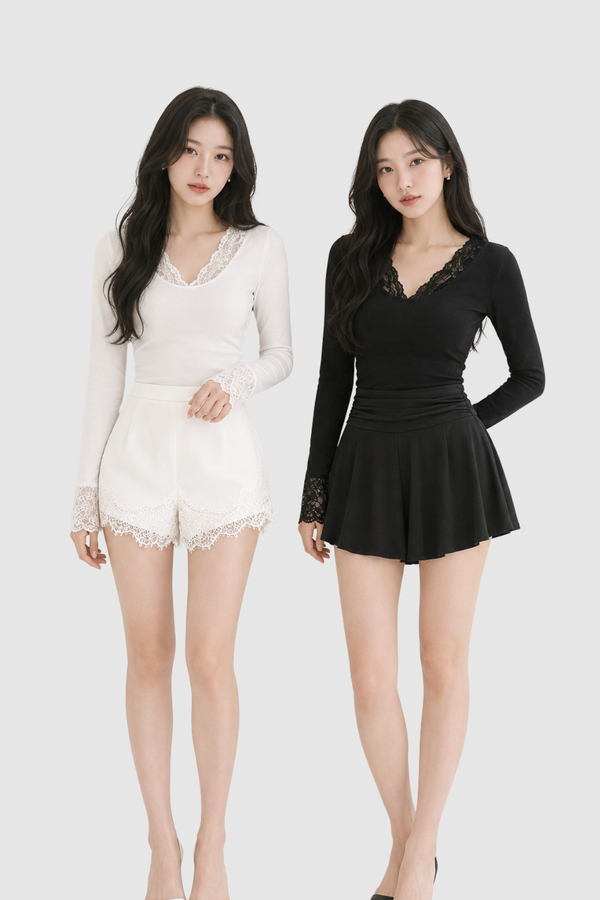 *PREORDER* (BARE/TENCEL) Liz Long Sleeve Lace Top