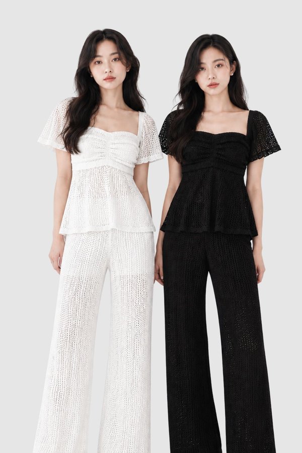 *PREORDER* Trix Knit Crochet Babydoll Sleeve Top
