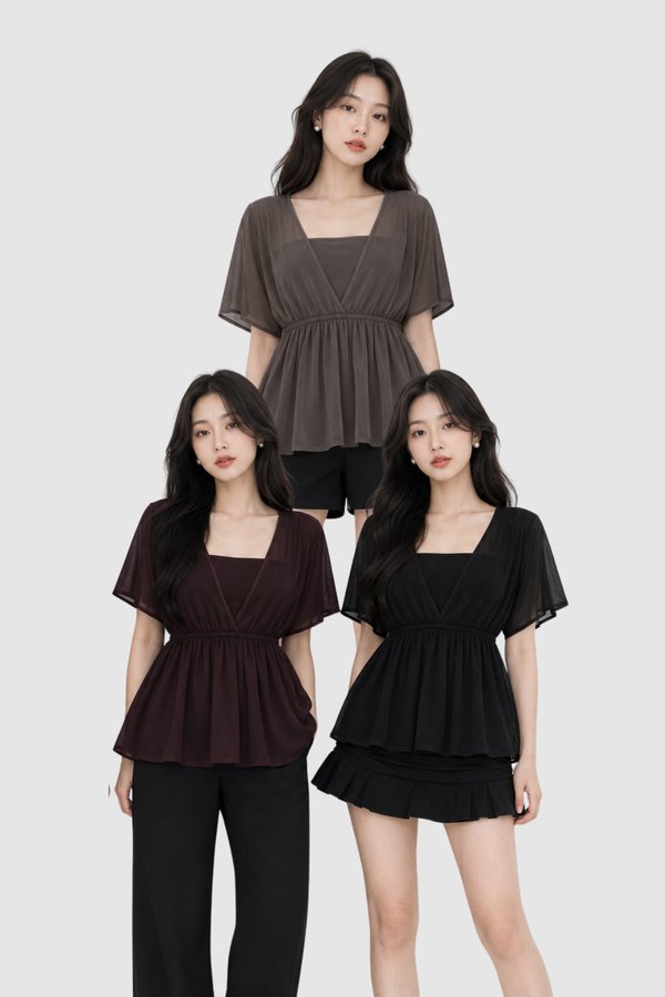 *PREORDER* (PREMIUM ICE MESH) Willa Babydoll Sleeve Top