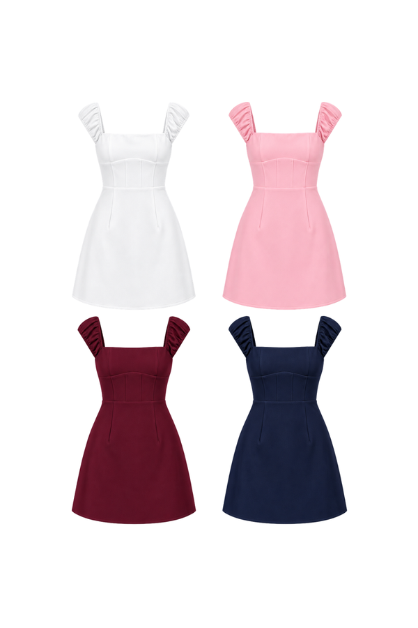 Beverly Straight Neckline Dress Romper