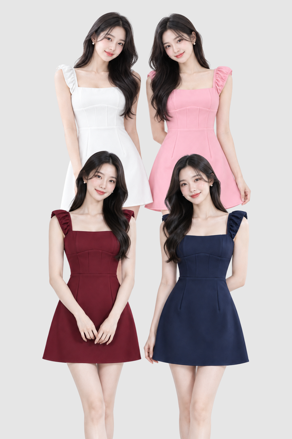 Beverly Straight Neckline Dress Romper