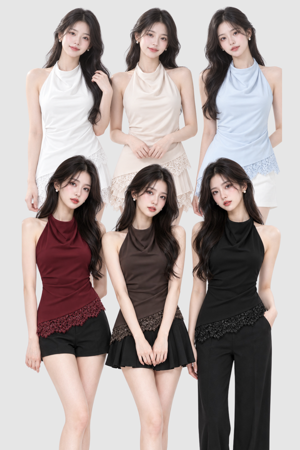 Camille Lace Drape Top