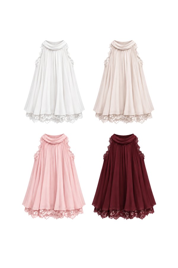 *PREORDER* (MINI MIKAYLA) Cece Pleated Lace Mesh Dress