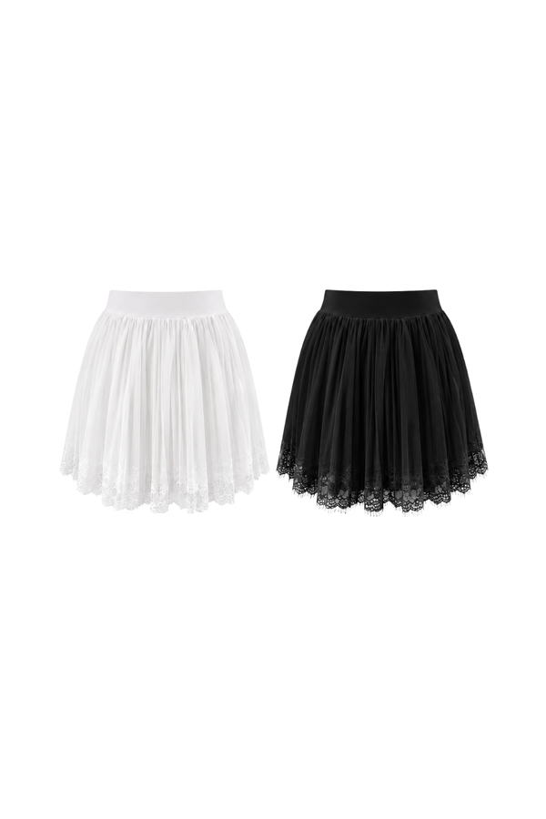 *PREORDER* (PREMIUM ICE MESH) Cece Pleated Mesh Lace Skorts