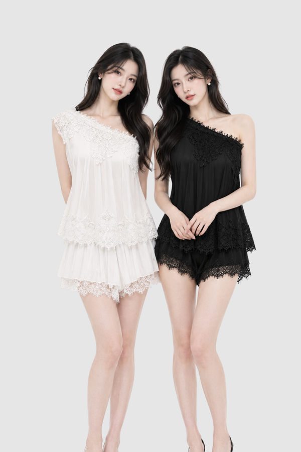 *PREORDER* (PREMIUM ICE MESH) Cece Toga Lace Top