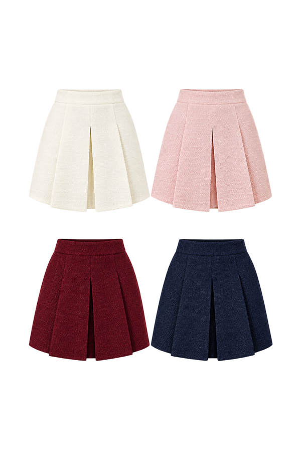 Cristabelle Pleated Tweed A-Line Skorts
