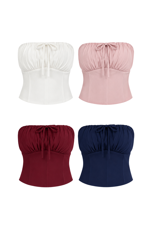 Eliora Straight Neckline Front Tie Top