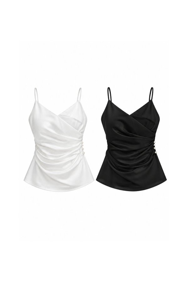 Joy Drape Ruched Satin Top