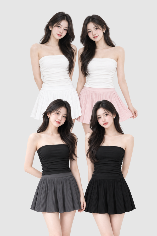 *PETITE* Kiana Micro Pleated A-Line Skorts