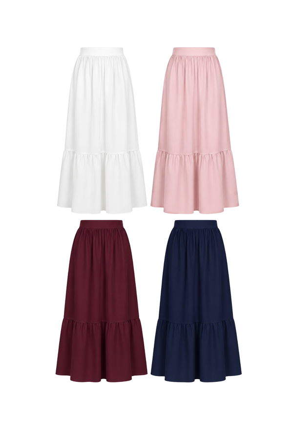 *PETITE* Laura Single Ruffle Hem Midi Skirt