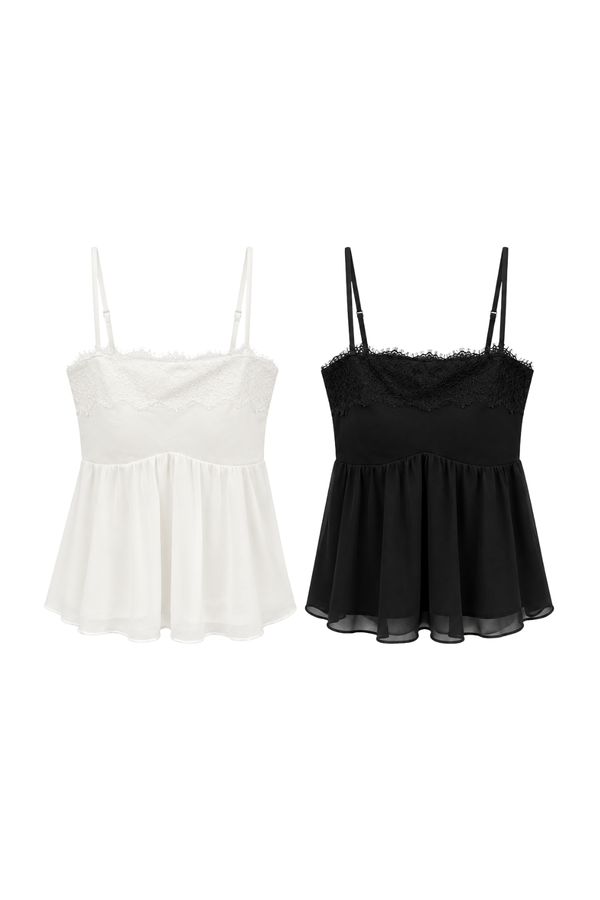 *PREORDER* (PREMIUM ICE MESH) Tess Lace Babydoll Top