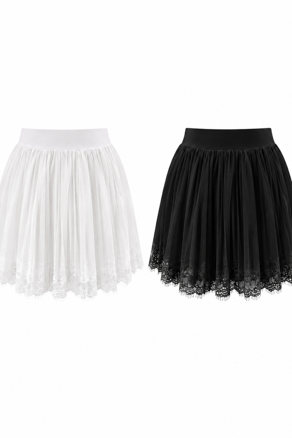 *PREORDER* (PREMIUM ICE MESH) Cece Pleated Mesh Lace Skorts